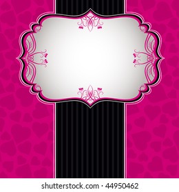 pink  valentine background with many hearts,  vector illustration