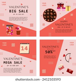 Pink valentine banner set for promoting your products on social media