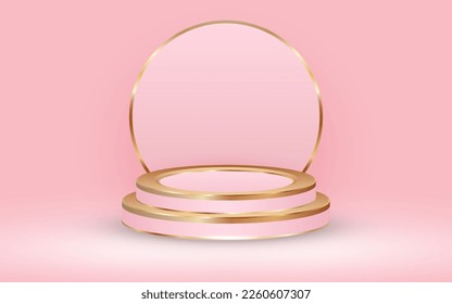 Pink Valentine Day Background with Podium