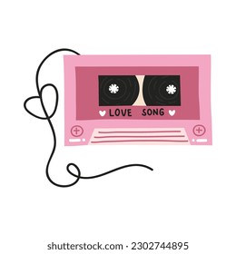 Pink Valentine Element Illustration. Element for stickers, congratulations, scrapbooking, invitations, planners. Vector illustration