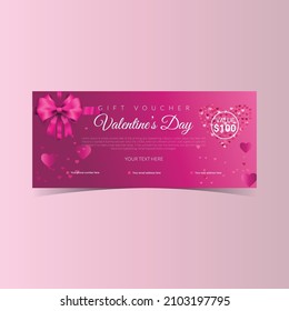Pink valentine gift voucher design
