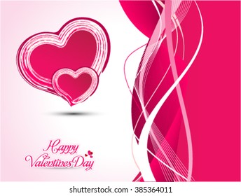 Pink Valentine Heart Background Vector Illustration 