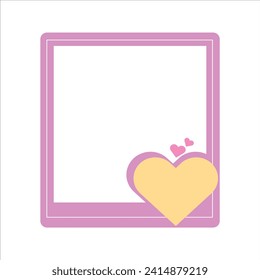 pink valentine heart frame isolated on a white background