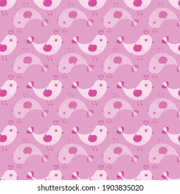 Pink Valentine Heart Seamless Pattern Background Print