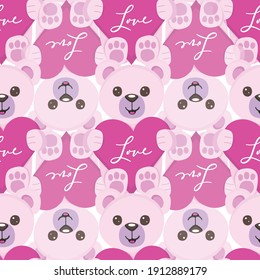 Pink Valentine Heart Seamless Pattern Background Print