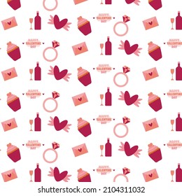 Pink Valentine pattern. Cute love background