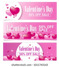 Pink valentine sale banner
