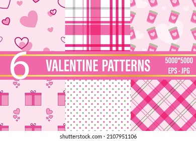 Pink Valentine seamless pattern collection