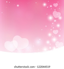 Pink Valentine starry vector background