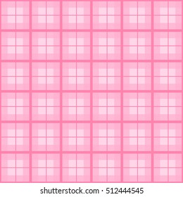Pink Valentine Tartan Vintage Background Vector Illustration.