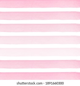 Pink Valentine Watercolor Brush Stripes. 