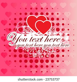 Pink Valentine's day background with hearts