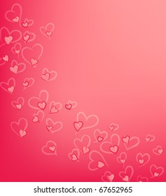 pink valentine's day background with hearts