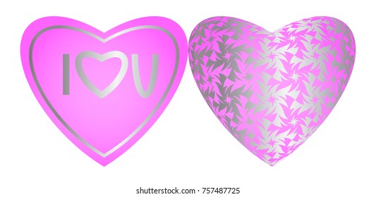 Pink valentines day card