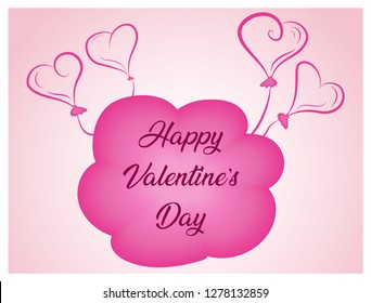 pink valentine's day card vector