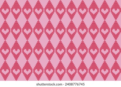 Pink Valentines Day Knitting Background.