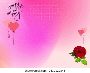 Pink Valentine's Day, love and roses background wallpaper
