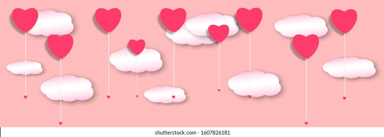 pink valentines day lovely paper cut