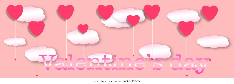pink valentines day lovely paper cut