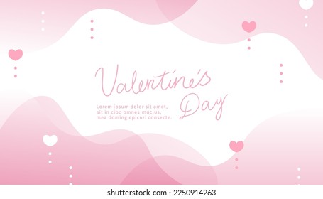Plantilla de día de San Valentín rosa con forma de onda. 