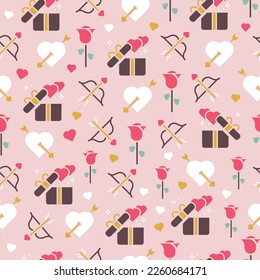 Pink Valentines Day Vector Repeat Pattern Background Design