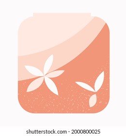 Pink vase with patterns on a white background. An isolated element.