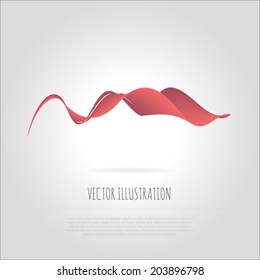 Pink vector abstract dynamic ribbon wave background.