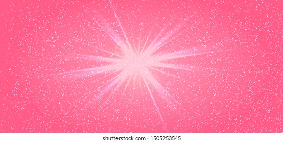 Pink vector background with galaxy stars. Shining colored illustration with bright astronomical stars. Pattern for astrology websites.