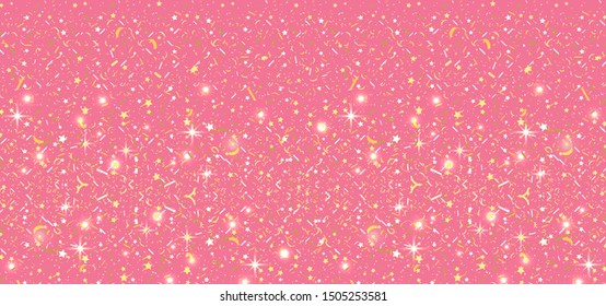 Pink vector background with galaxy stars. Shining colored illustration with bright astronomical stars. Pattern for astrology websites.