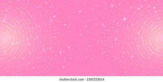 Pink vector background with galaxy stars. Shining colored illustration with bright astronomical stars. Pattern for astrology websites.