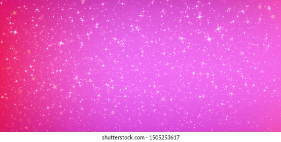 Pink vector background with galaxy stars. Shining colored illustration with bright astronomical stars. Pattern for astrology websites.