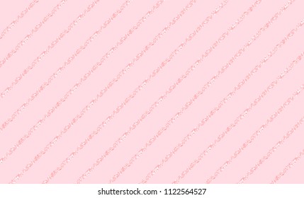 Pink vector background with glitter line. Cute rose backdrop for decoration girly party. Wrapper paper design for little princess. Beautiful light abstract pattern with shimmer for wedding invitation