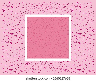 Pink vector background with isolated bright pink spots. Template for social networks. Design element for packaging, print, postcards, posters and other uses.