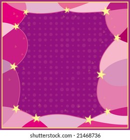 Pink vector background with stars
