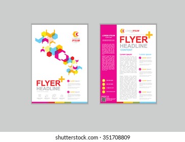 Pink Vector Brochure Fl yer design Layout template in A 4 size 