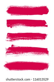 Pink vector brush strokes collection