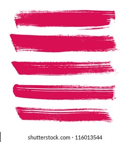 Colección de trazos de pincel de vector rosa