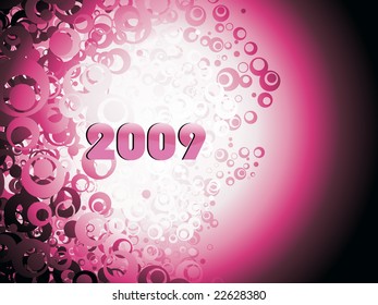 pink vector, calendar for 2009 with abstract model