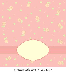 Pink vector card template. 