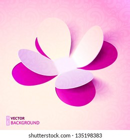 Pink vector cutout paper flower