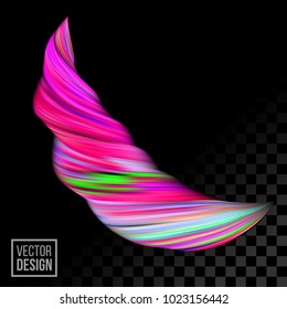 Pink vector digital color paint background. Creative vivid 3d flow fluid paint wave. Trendy abstract pink liquid banner template with bright gradient paint isolated on black transparent background.