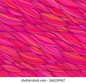 Pink vector doodle hair seamless pattern