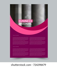 Pink vector flyer template. Abstract brochure design. Annual report cover background. For business, education, advertisement. Editable illustration.