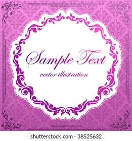 Pink vector frame for design