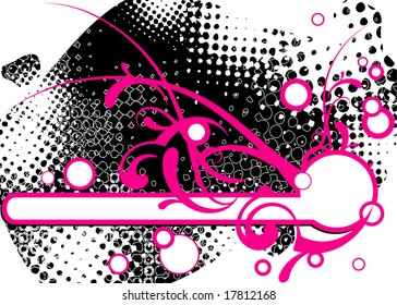 pink vector frame with ornaments