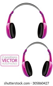 Pink vector headphone