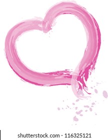 Corazón del vector rosa aislado en fondo blanco