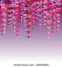 pink vector hearts background