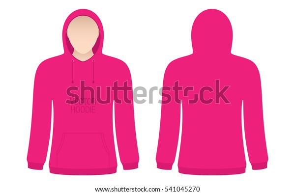 Pink Vector Hoodie Template Model Woman Stock Vector (Royalty Free