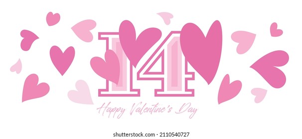 A pink vector illustration with the message Happy Valentine’s day